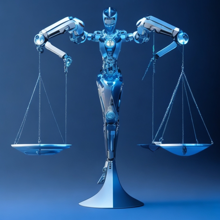 Default imagine a scene with a robotic arm holding the scales 3